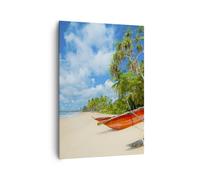 Impression sur Toile 70x100cm Tableaux Image Photo Golfe océan paume bateau