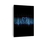 Impression sur Toile 70x100cm Tableaux Image Photo Graphique coeur cardiologie