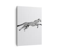 Impression sur Toile 70x100cm Tableaux Image Photo Guépard animaux points