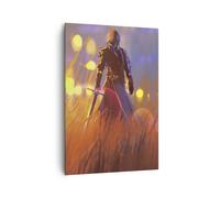 Impression sur Toile 70x100cm Tableaux Image Photo guerrier épée Art Decoration