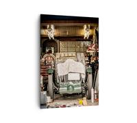 Impression sur Toile 70x100cm Tableaux Image Photo Historique Voiture Garage