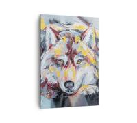 Impression sur Toile 70x100cm Tableaux Image Photo Huile Loup Chien Decoration