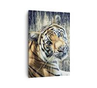 Impression sur Toile 70x100cm Tableaux Image Photo Inde pierre tigre sauvage