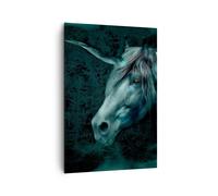Impression sur Toile 70x100cm Tableaux Image Photo Infographie cheval corne