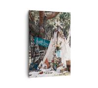 Impression sur Toile 70x100cm Tableaux Image Photo Jeunes Mariés Amour Paysage