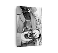 Impression sur Toile 70x100cm Tableaux Image Photo La Caméra Rétro Vintage