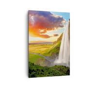 Impression sur Toile 70x100cm Tableaux Image Photo la géologie l'islande Meadow