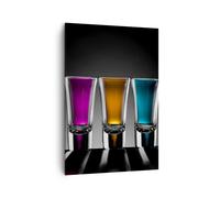 Impression sur Toile 70x100cm Tableaux Image Photo Lunettes alcool boisson jus