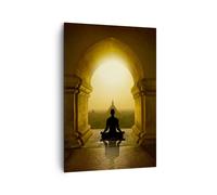 Impression sur Toile 70x100cm Tableaux Image Photo Méditation Temple Ombre