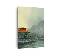 Impression sur Toile 70x100cm Tableaux Image Photo mer rivage mouette Decoration