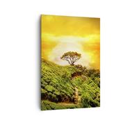 Impression sur Toile 70x100cm Tableaux Image Photo Montagne Arbre Chemin Colline