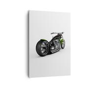 Impression sur Toile 70x100cm Tableaux Image Photo Moto chrome tube voyage