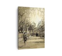 Impression sur Toile 70x100cm Tableaux Image Photo parc promenade arbre