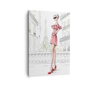 Impression sur Toile 70x100cm Tableaux Image Photo Paris Tour Eiffel Decoration