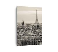 Impression sur Toile 70x100cm Tableaux Image Photo Paris ville maison Decoration
