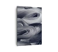 Impression sur Toile 70x100cm Tableaux Image Photo Peinture Brosse Noir