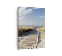 Impression sur Toile 70x100cm Tableaux Image Photo Plage Mer Passerelle rivage