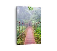 Impression sur Toile 70x100cm Tableaux Image Photo Pont Suspendu Costa Rica