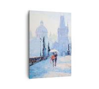 Impression sur Toile 70x100cm Tableaux Image Photo pont ville prague Decoration