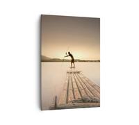 Impression sur Toile 70x100cm Tableaux Image Photo Radeau Ouest Le Soleil