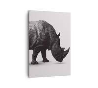 Impression sur Toile 70x100cm Tableaux Image Photo Rhino Animal Afrique Safari