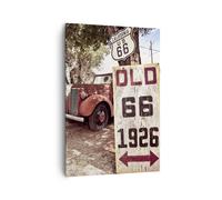 Impression sur Toile 70x100cm Tableaux Image Photo route vieux 66 usa Decoration