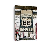 Impression sur Toile 70x100cm Tableaux Image Photo route vieux 66 usa Decoration