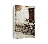 Impression sur Toile 70x100cm Tableaux Image Photo Rue vélo ville ruines