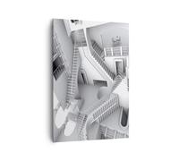 Impression sur Toile 70x100cm Tableaux Image Photo Science Illusion Escaliers