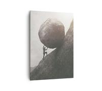 Impression sur Toile 70x100cm Tableaux Image Photo Sisyphe Travail Pierre