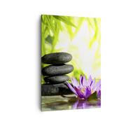 Impression sur Toile 70x100cm Tableaux Image Photo Spa bambou fleur eau