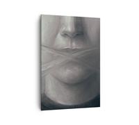 Impression sur Toile 70x100cm Tableaux Image Photo Symbole Bouche Discours