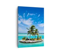 Impression sur Toile 70x100cm Tableaux Image Photo Tahiti île Bora détente