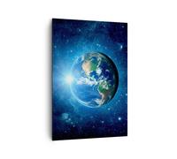 Impression sur Toile 70x100cm Tableaux Image Photo Terre Univers Etoiles Galaxie