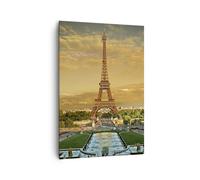 Impression sur Toile 70x100cm Tableaux Image Photo Tour Eiffel France Paris