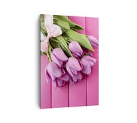 Impression sur Toile 70x100cm Tableaux Image Photo Tulipes Bouquet jardin