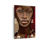 Impression sur Toile 70x100cm Tableaux Image Photo une femme afrique Decoration