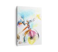 Impression sur Toile 70x100cm Tableaux Image Photo Vélo oiseaux colombe pureté