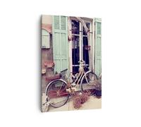 Impression sur Toile 70x100cm Tableaux Image Photo Vélos Vintage Immeuble