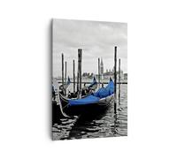 Impression sur Toile 70x100cm Tableaux Image Photo Venise gondole phare