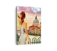Impression sur Toile 70x100cm Tableaux Image Photo Venise pont eau Decoration