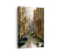 Impression sur Toile 70x100cm Tableaux Image Photo Venise pont eau maison