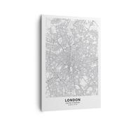 Impression sur Toile 70x100cm Tableaux Image Photo Ville Carte Londres