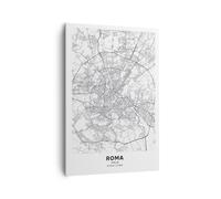 Impression sur Toile 70x100cm Tableaux Image Photo Ville Carte Rome Decoration