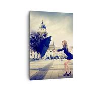 Impression sur Toile 70x100cm Tableaux Image Photo Ville repères carré parapluie