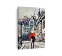 Impression sur Toile 70x100cm Tableaux Image Photo ville rue maison Decoration