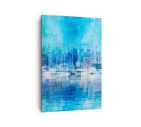 Impression sur Toile 70x100cm Tableaux Image Photo ville vue eau Art Decoration