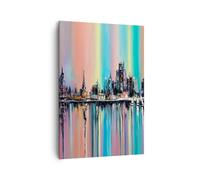 Impression sur Toile 70x100cm Tableaux Image Photo ville vue eau Art Decoration