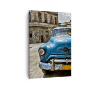 Impression sur Toile 70x100cm Tableaux Image Photo Voiture retro Cuba La Havane