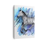 Impression sur Toile 70x100cm Tableaux Image Photo Zebra rayures faune fourrure